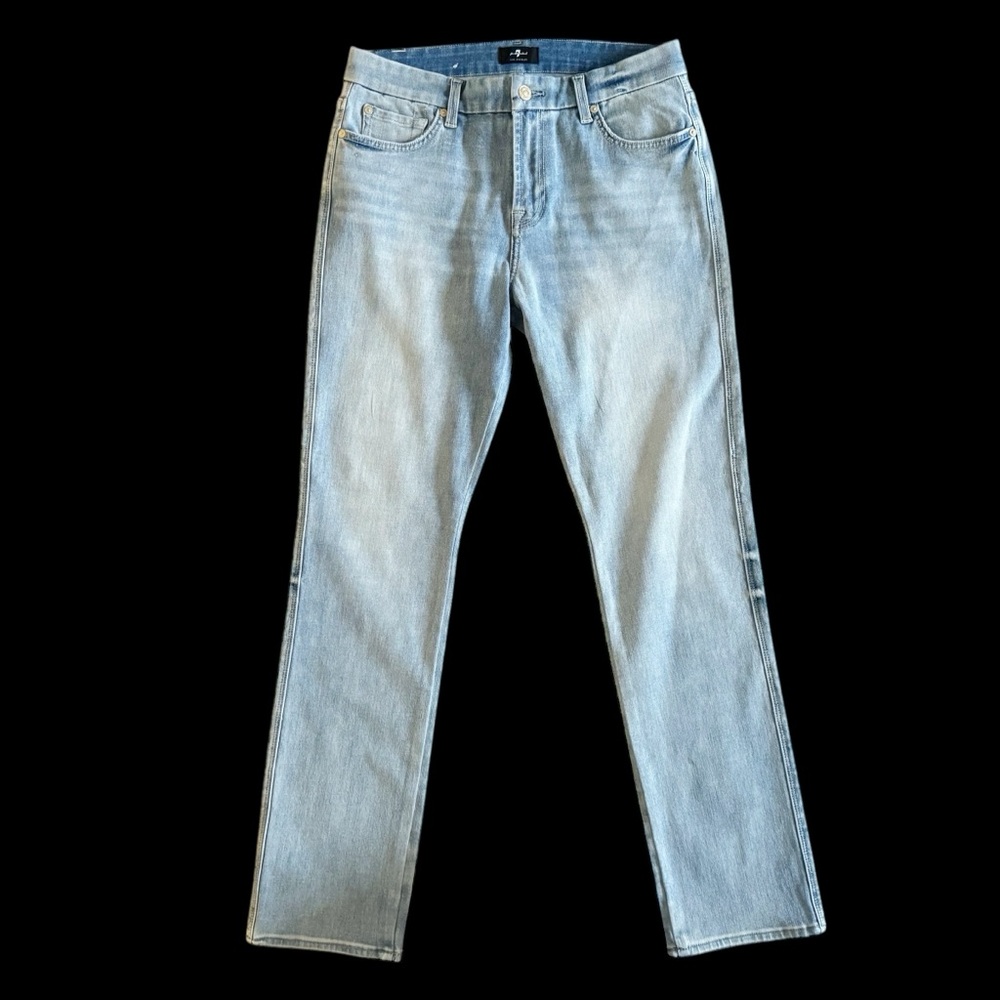 7 For All Mankind Light Blue Straight Leg Jeans Kimmie Straight